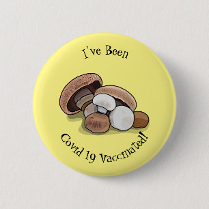 Mushroom cartoon illustration 6 cm round badge