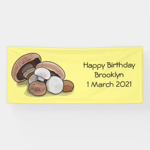 Mushroom cartoon illustration banner