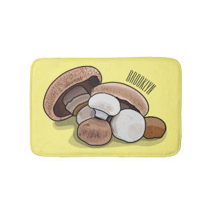 Mushroom cartoon illustration bath mat