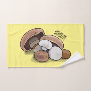 Mushroom cartoon illustration  bath towel set