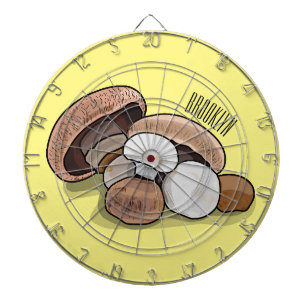 Mushroom cartoon illustration dartboard