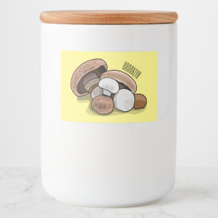 Mushroom cartoon illustration food label