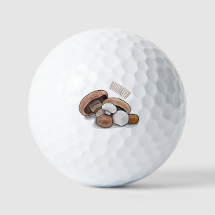 Mushroom cartoon illustration  golf balls
