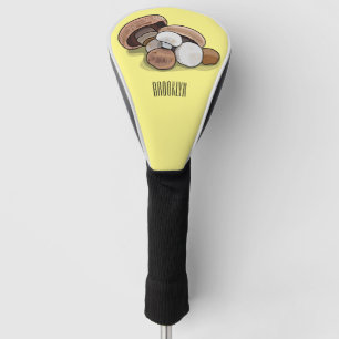 Mushroom cartoon illustration golf head cover