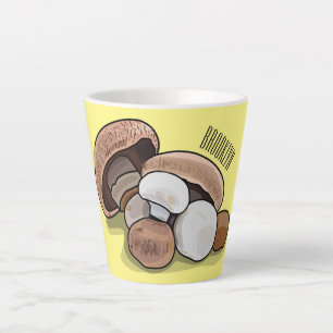 Mushroom cartoon illustration  latte mug
