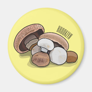 Mushroom cartoon illustration  magnet
