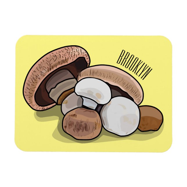 Mushroom cartoon illustration  magnet (Horizontal)
