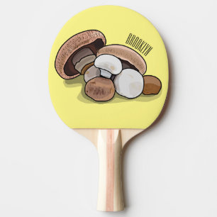 Mushroom cartoon illustration ping pong paddle
