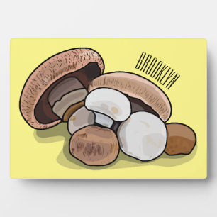 Mushroom cartoon illustration plaque