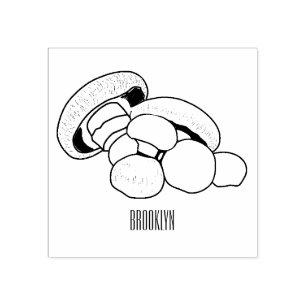 Mushroom cartoon illustration rubber stamp