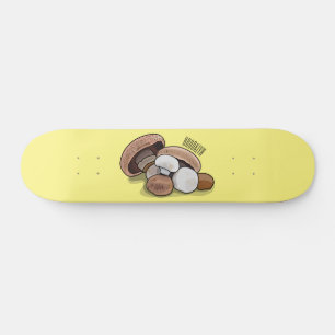 Mushroom cartoon illustration  skateboard