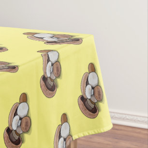 Mushroom cartoon illustration  tablecloth