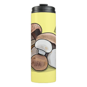 Mushroom cartoon illustration  thermal tumbler