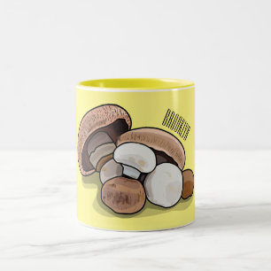 Mushroom cartoon illustration  Two-Tone coffee mug