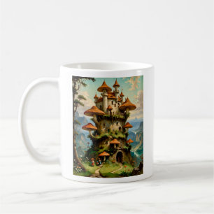Mushroom Castle Fantasy Art Whimsical  Desi Coffee Mug