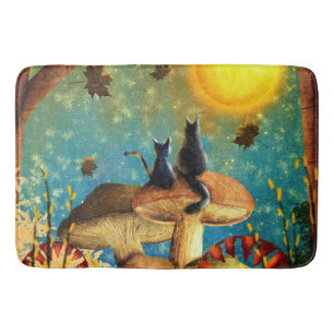 Mushroom Cats  Bath Mat