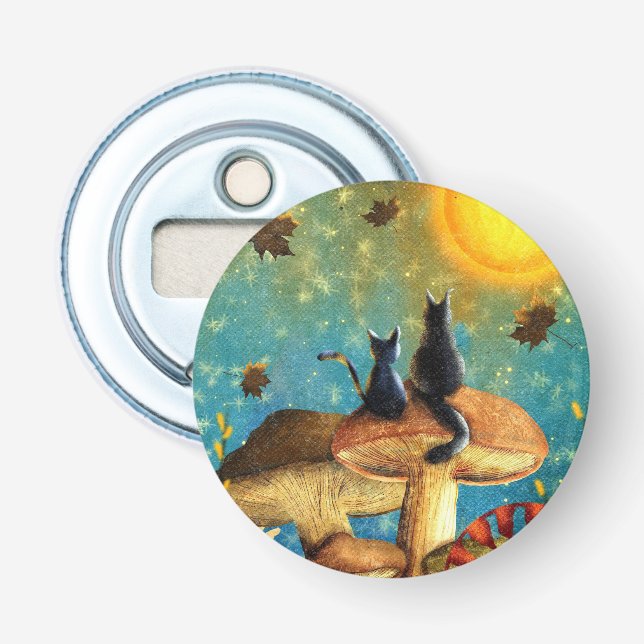 Mushroom Cats  Bottle Opener (Front)