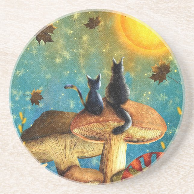 Mushroom Cats  Coaster (Front)
