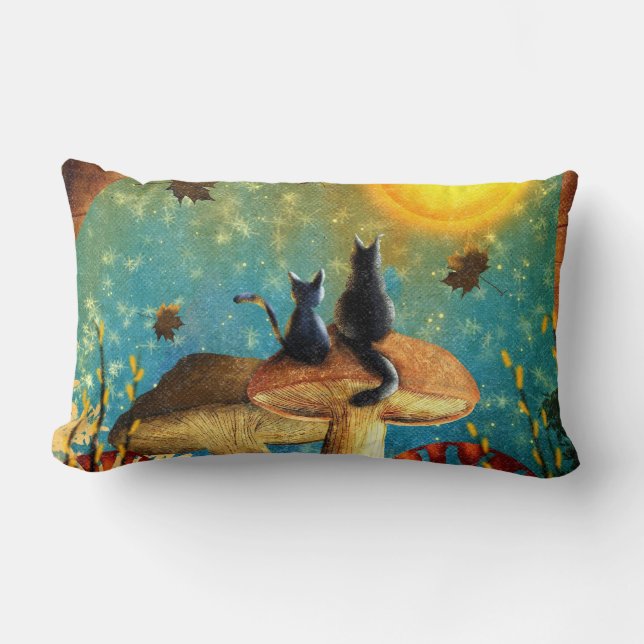 Mushroom Cats  Lumbar Cushion (Front)