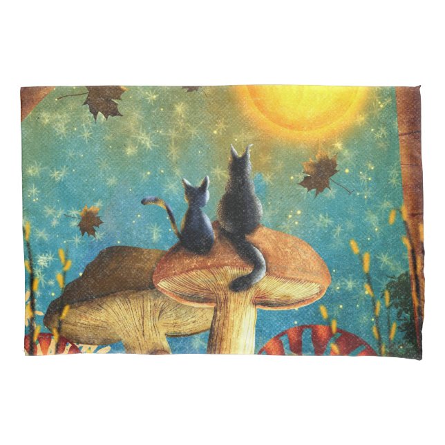 Mushroom Cats  Pillowcase (Front)