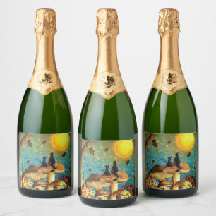 Mushroom Cats Sparkling Wine Label
