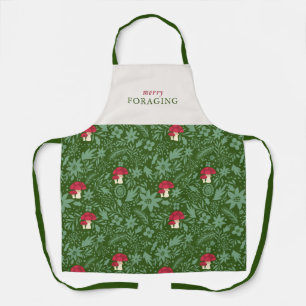Mushroom Christmas Cottagecore Apron