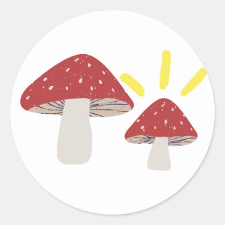 Mushroom Classic Round Sticker