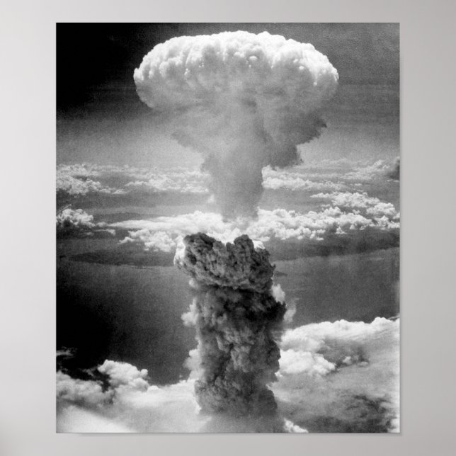 Mushroom Cloud Over Nagasaki -- WW2 Poster (Front)