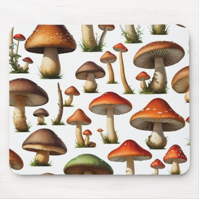 Mushroom Collection Pattern Design Mouse Pad (Front)