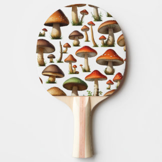 Mushroom Collection Pattern Design Ping Pong Paddle