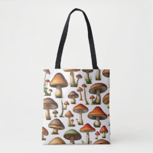Mushroom Collection Pattern Design Tote Bag