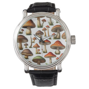 Mushroom Collection Pattern Design Watch