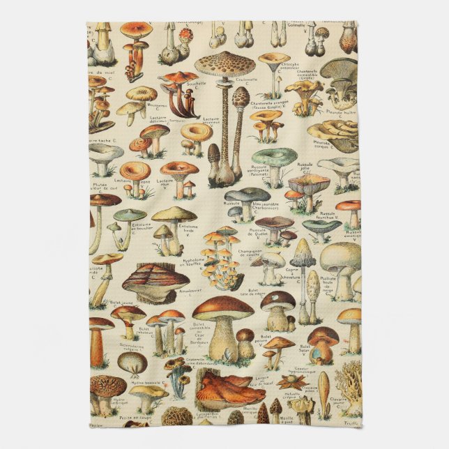 Mushroom Collection  Tea Towel (Vertical)