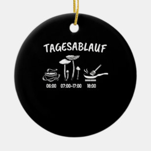 Mushroom Collector Timetable Ceramic Ornament