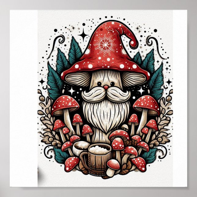 Mushroom Core Santa Poster (Front)