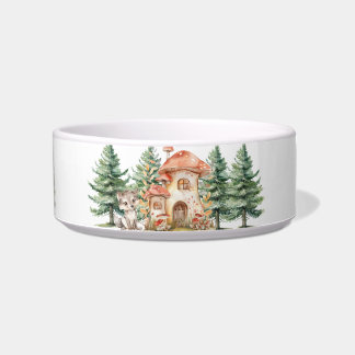 Mushroom Cottage Pet Bowl