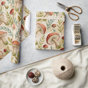 Mushroom Cottagecore Forest Gift Wrap