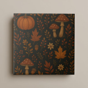 Mushroom Cottagecore Tile Dark Whimsical Woodland