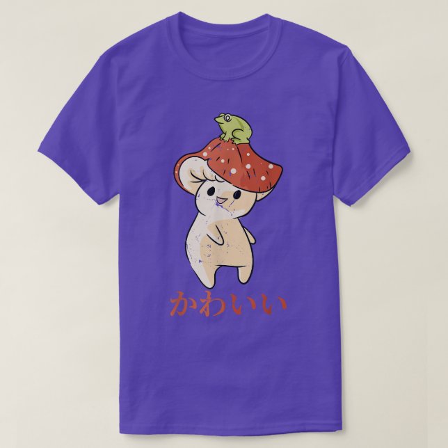 Mushroom - Cute Kawaii Anime Frog - Japanese Aesth T-Shirt (Design Front)