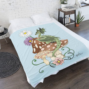 Mushroom Dragon Fleece Blanket