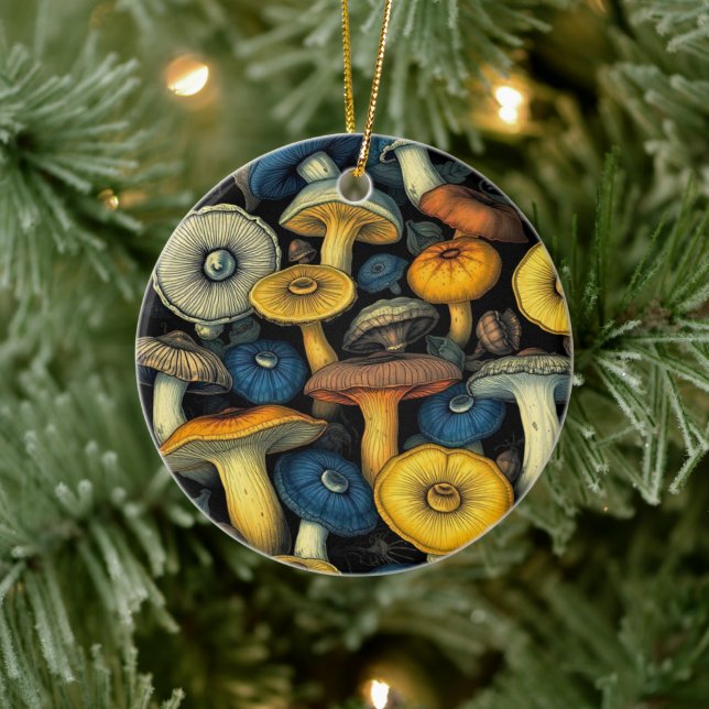 Mushroom Dreams Ceramic Ornament (Tree)