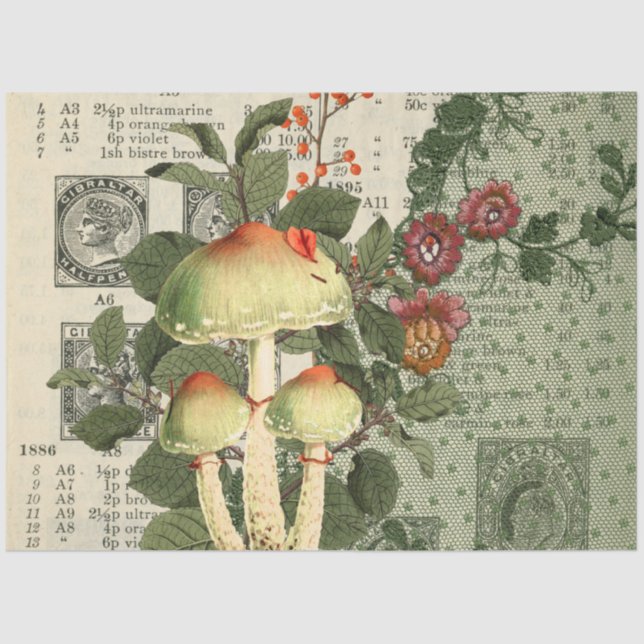 Mushroom Ephemera Design Series #12 Tissue Paper (Front)