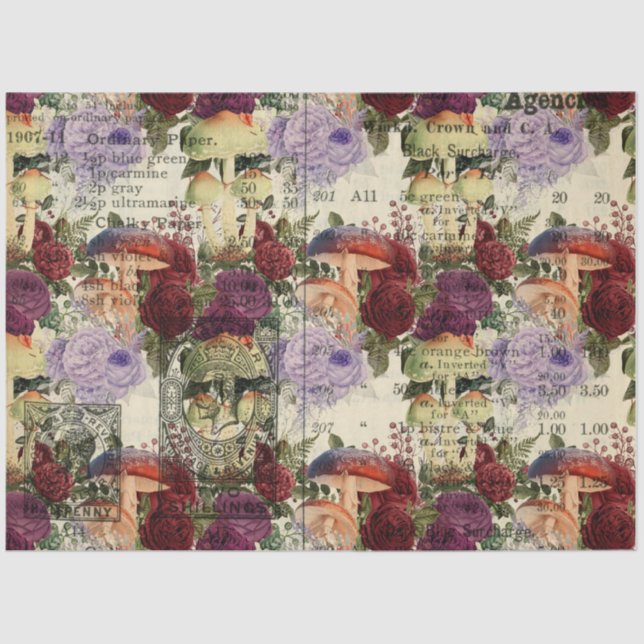 Mushroom Ephemera Design Series #4 Tissue Paper (Front)