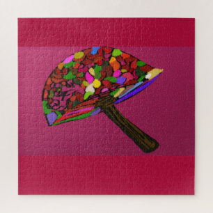 Mushroom Face Character Art Jigsaw Puzzle