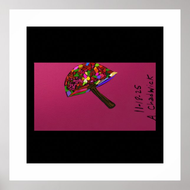 Mushroom Face Character Art Poster (Front)