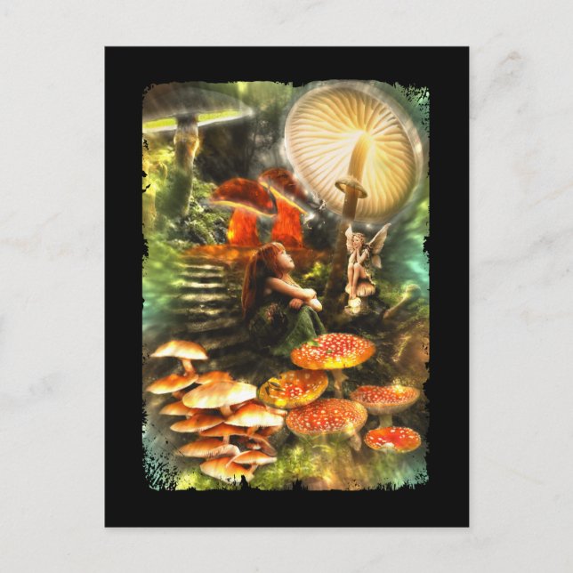 Mushroom Fairies Fantasy Postcard (Front)