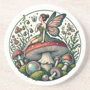 Mushroom Fairy Forest Fungus Coaster