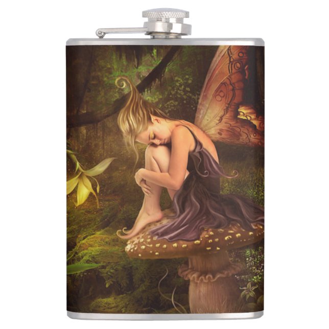 mushroom fairy hip flask (Front)