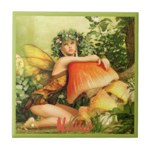 Mushroom fairy Thunder_Cove Ceramic Tile