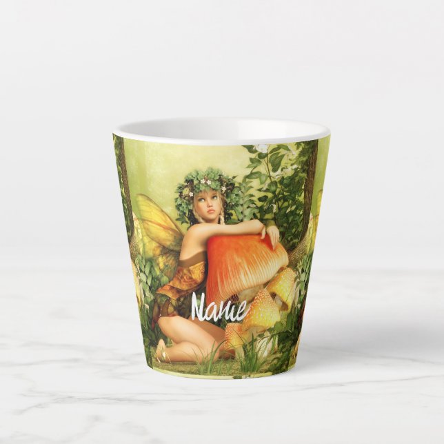 Mushroom fairy Thunder_Cove Latte Mug (Front)